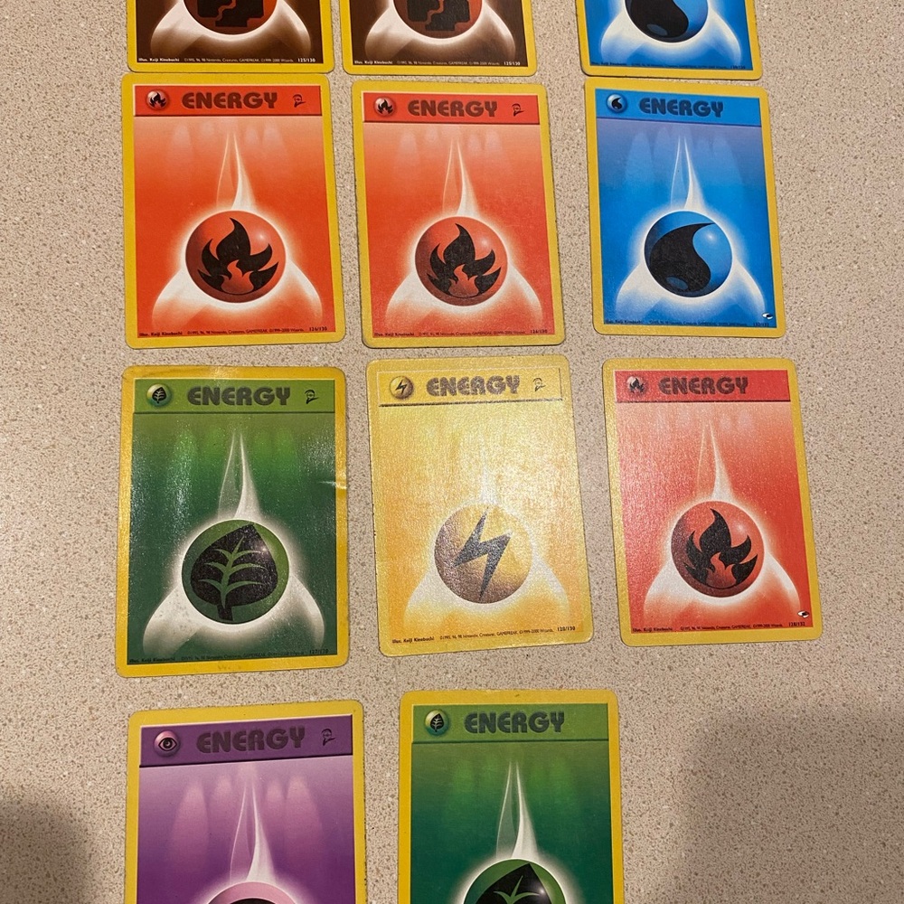 Energy Pokémon  Cards Set - Multicolor